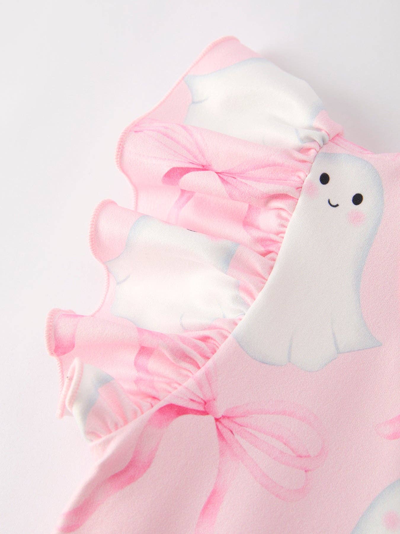 Pink Ghost and Bow flutter Sleeve Dress