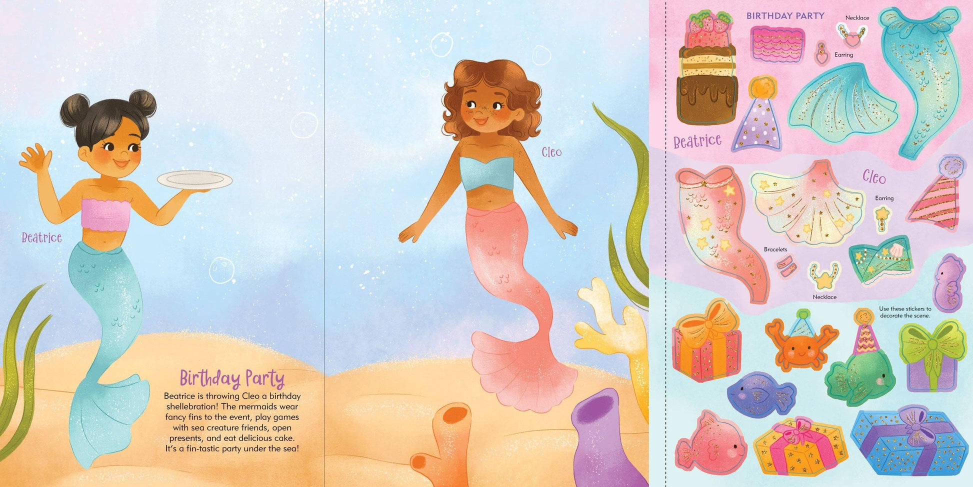 Mermaids Sticker Doll Dress-Up Book - Ethan and Emily