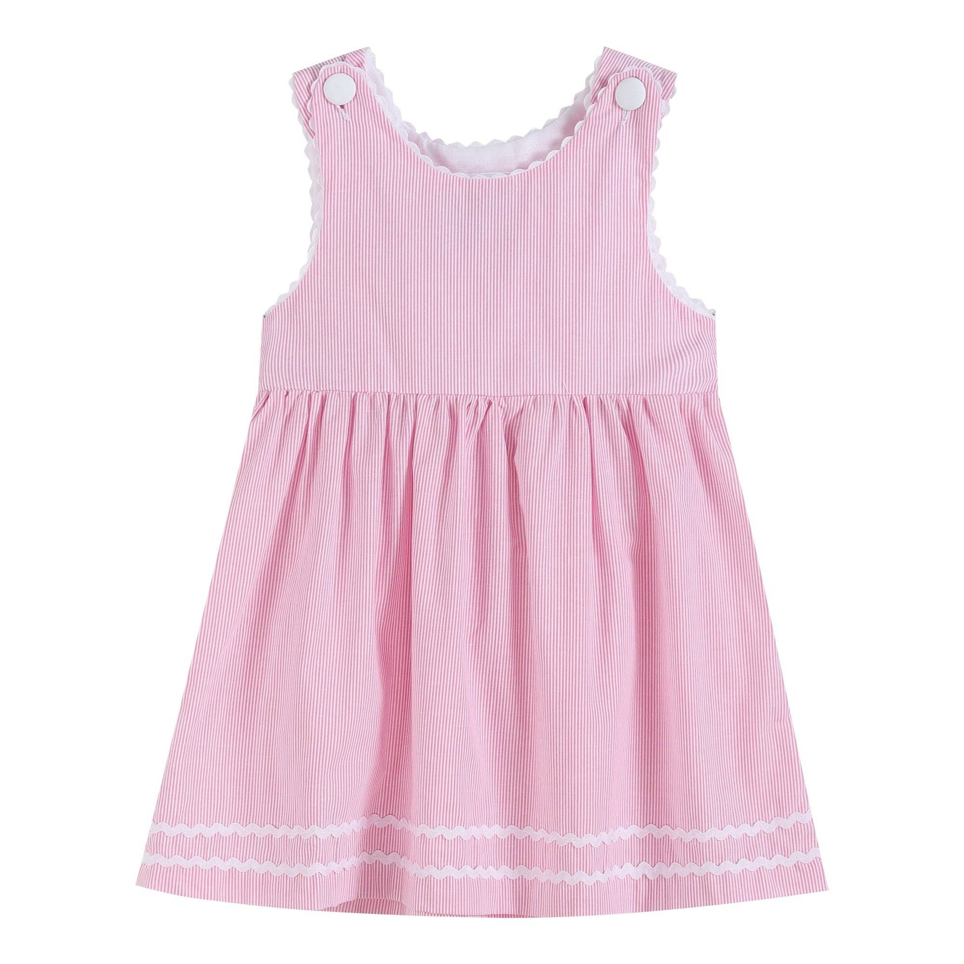 Classic Pink Seersucker A-Line Dress - Ethan and Emily