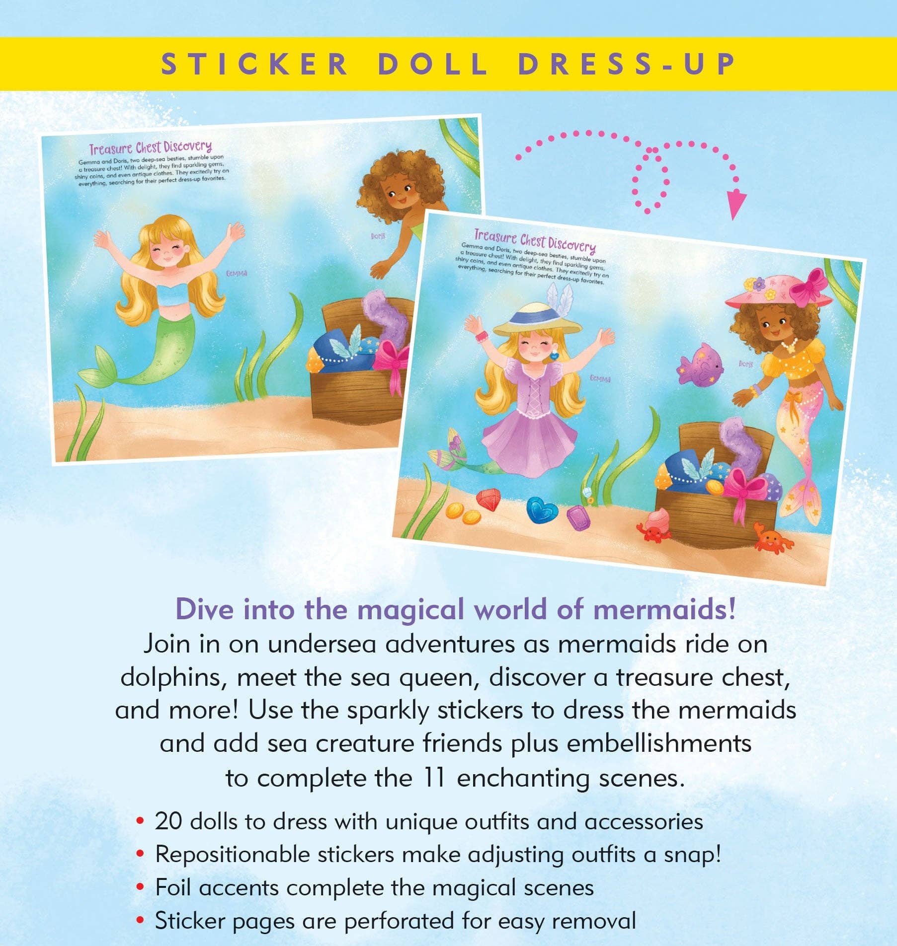 Mermaids Sticker Doll Dress-Up Book - Ethan and Emily