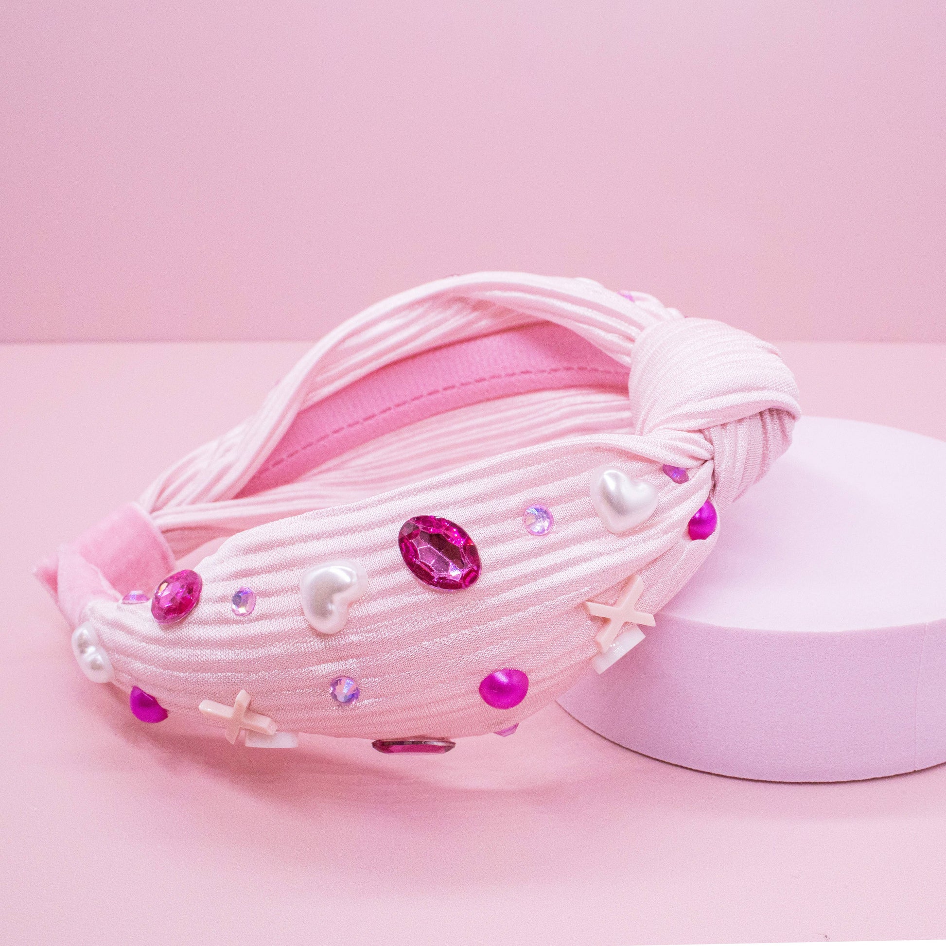 Kids Embellished Knot Headband - Beaded Valentine's Day - Ethan and Emily