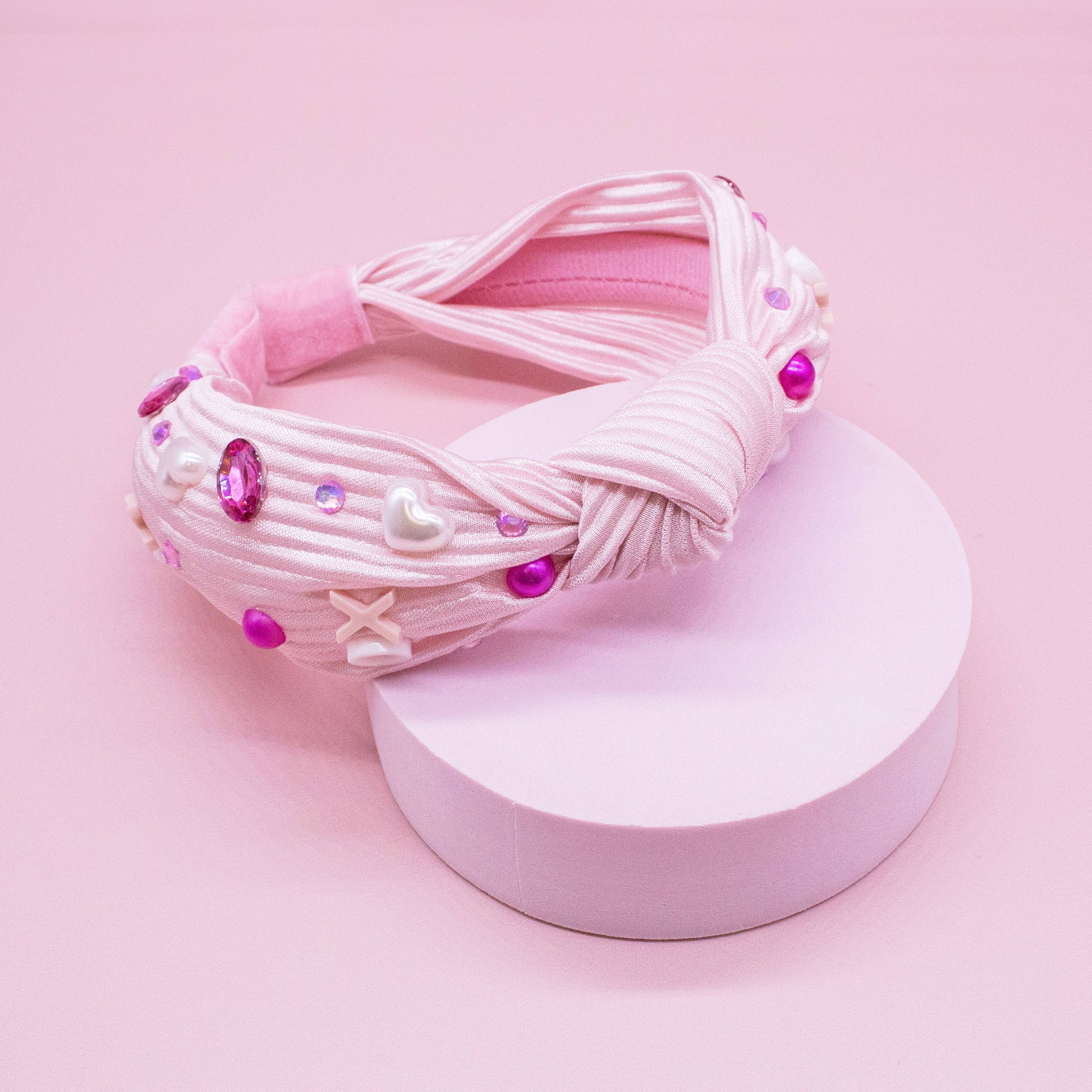Kids Embellished Knot Headband - Beaded Valentine's Day - Ethan and Emily