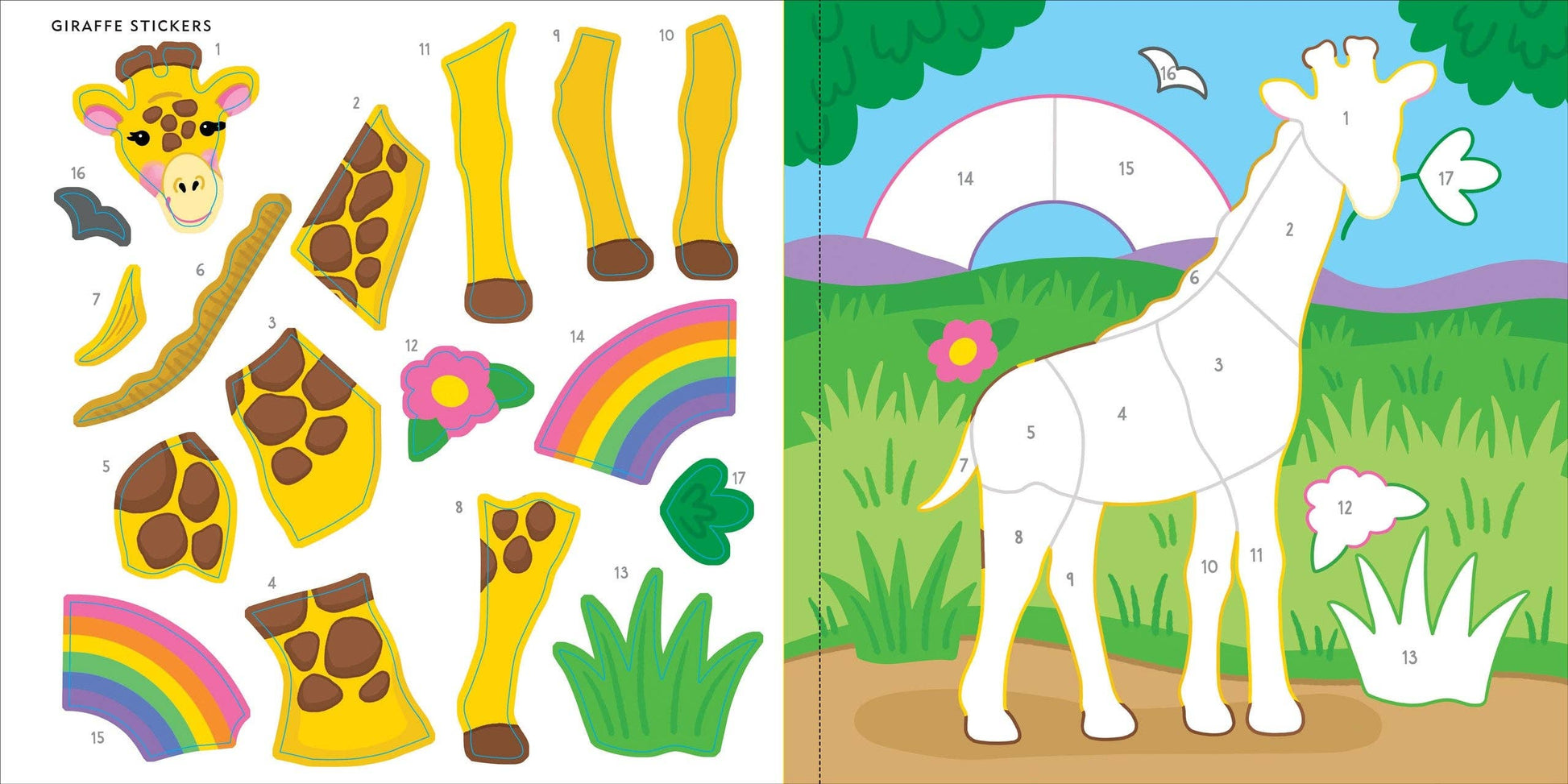 Wild Animals First Color by Sticker Book - Ethan and Emily
