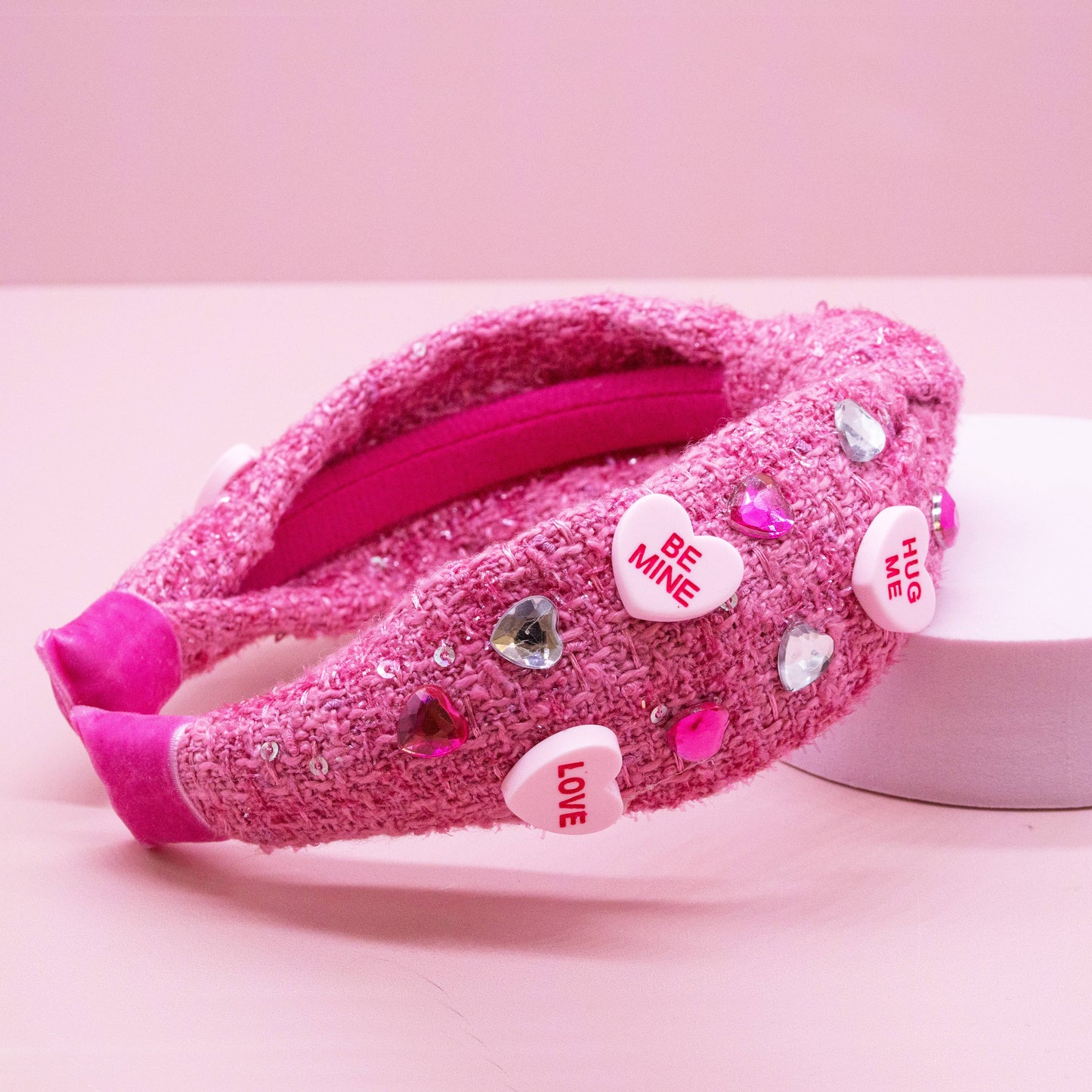 Kids Embellished Knot Headband - Candy Valentines Day Heart - Ethan and Emily