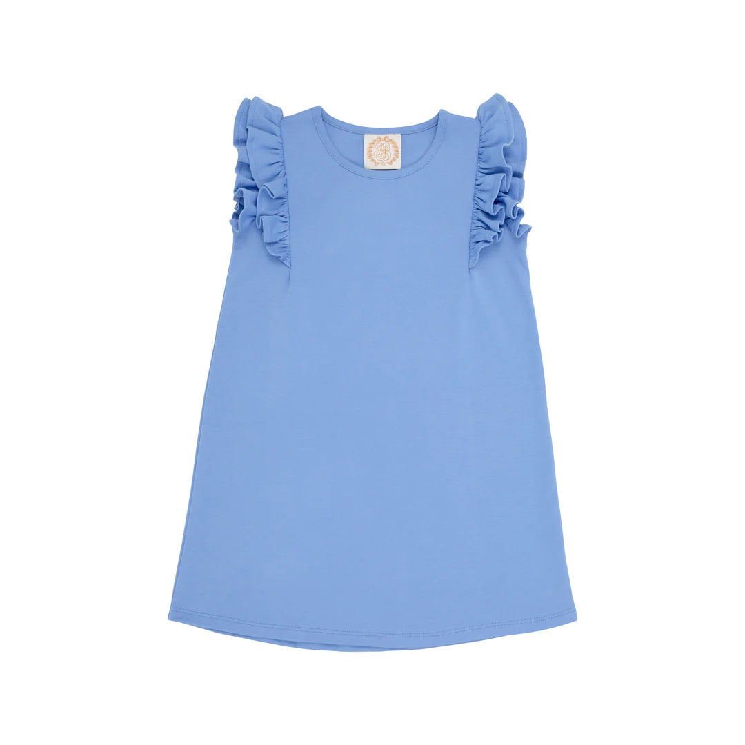 Ruehling Ruffle Dress In Barbados Blue - Ethan and Emily