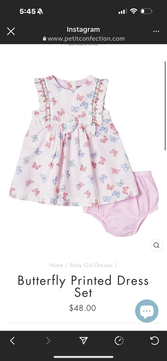 Butterfly Printed Dress Set - Ethan and Emily