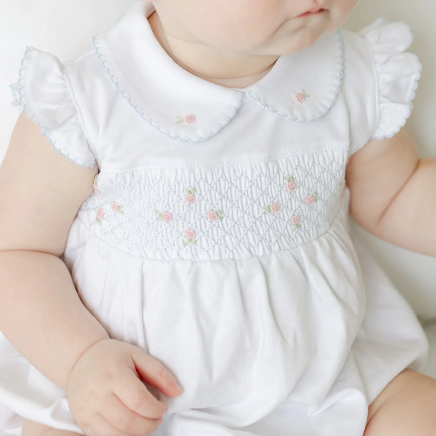 Charlotte's Classics Smocked Bubble - Sky Blue - Ethan and Emily