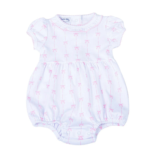 Magnolia Baby Amelia’s Classic Bubble – Pink Bow Print | Baby Girl Bubble
