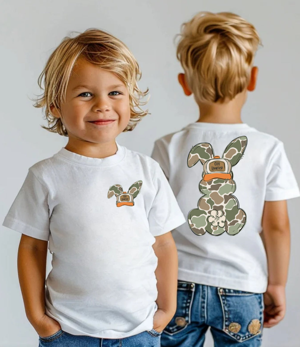 Boys Camo Easter bunny tee