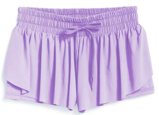 Girls lavender butterfly shorts