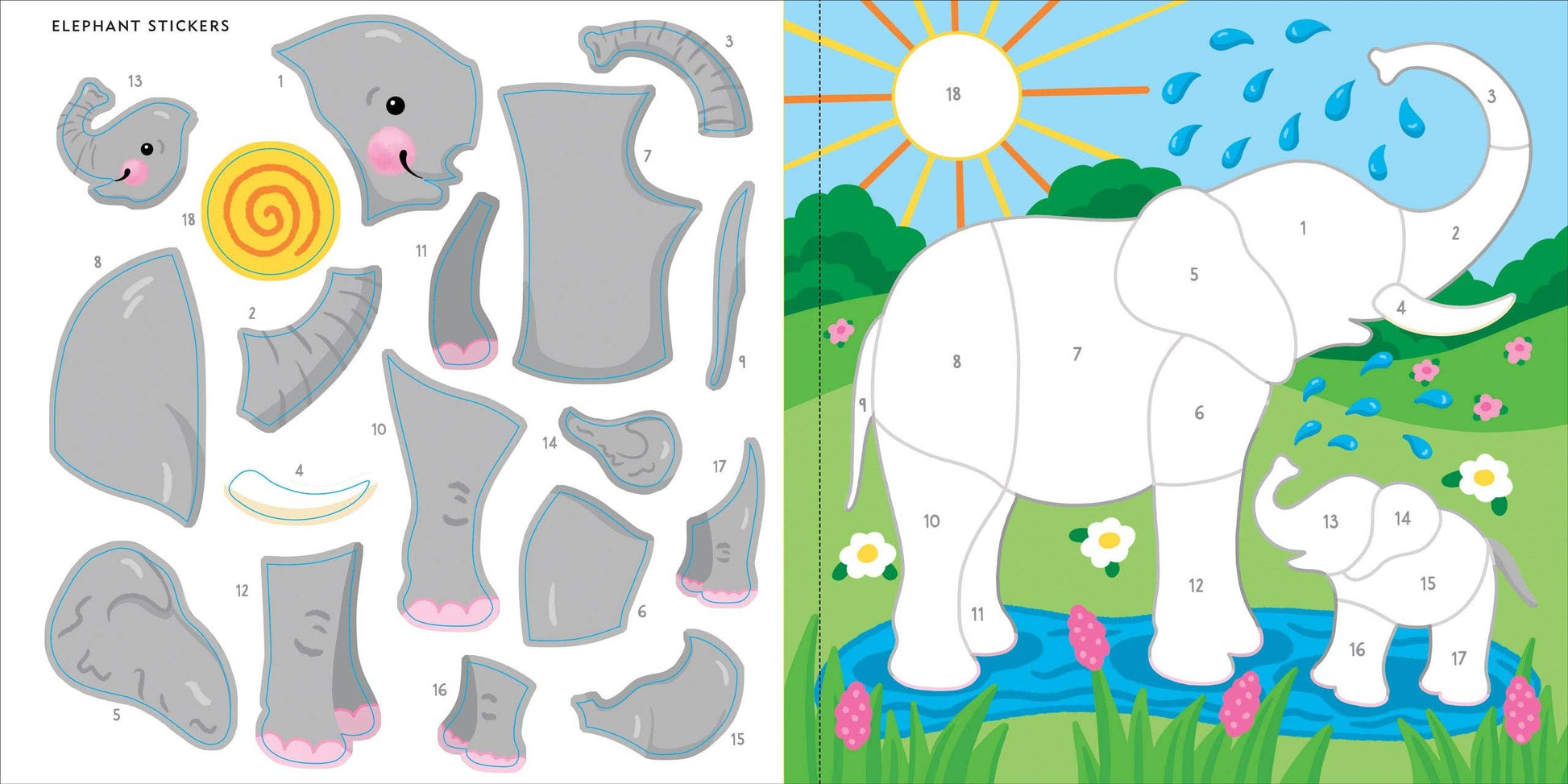 Wild Animals First Color by Sticker Book - Ethan and Emily