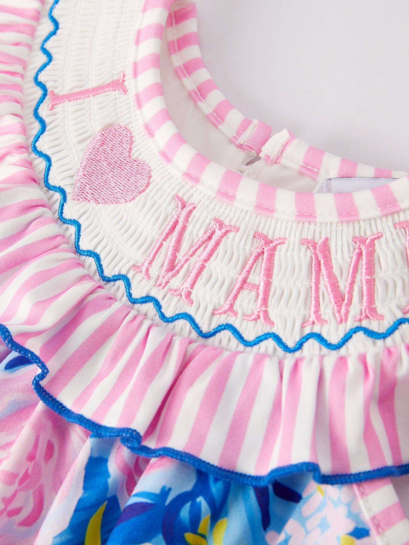 “I ❤ MAMA”Embroidery Smocking Baby Girls Romper - Ethan and Emily