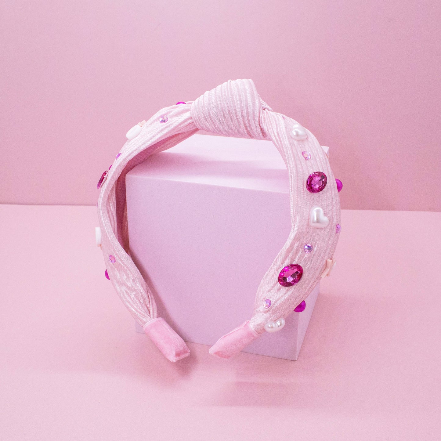Kids Embellished Knot Headband - Beaded Valentine's Day - Ethan and Emily