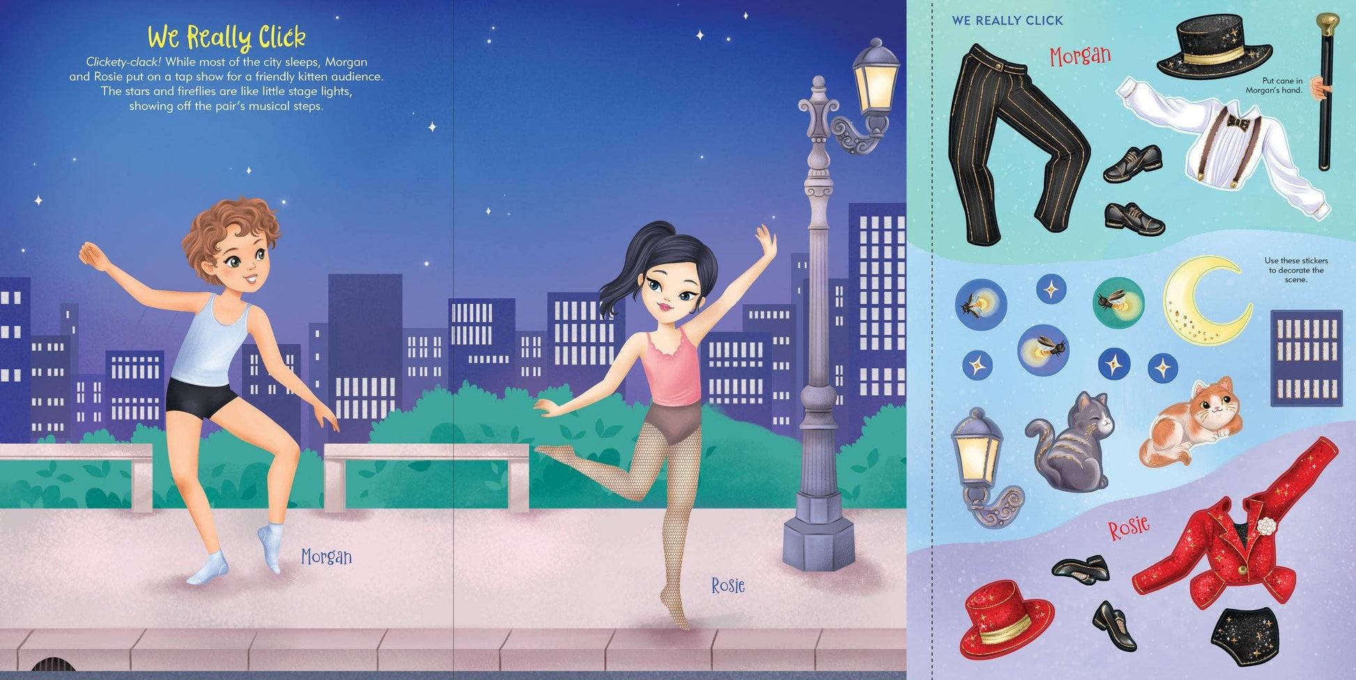 Dancers Sticker Doll Dress-Up Book - Ethan and Emily