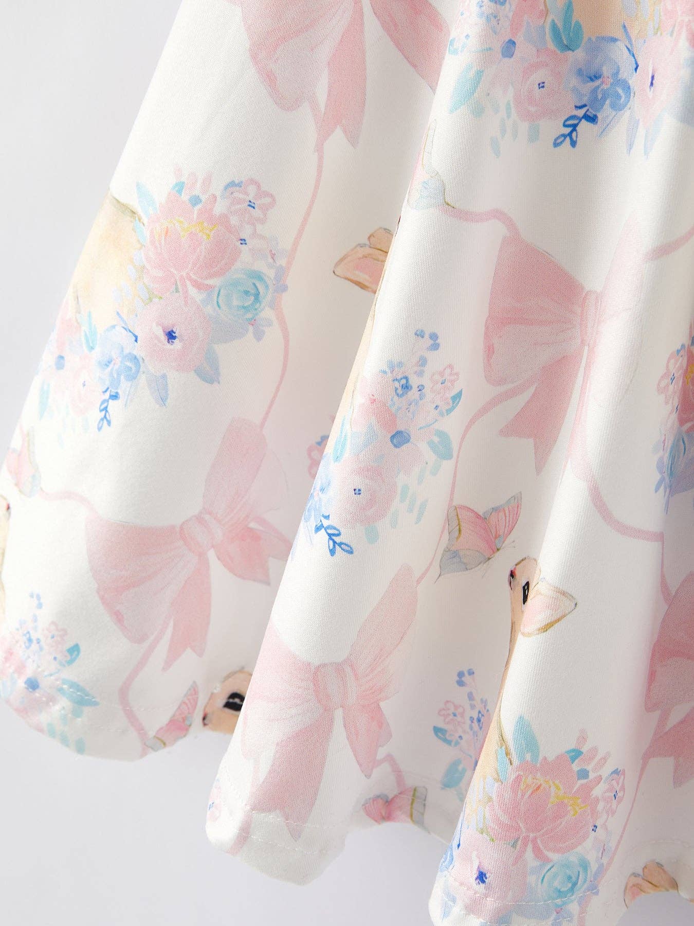 Easter Bunny White Flying Sleeves Girls Dress - Ethan and Emily