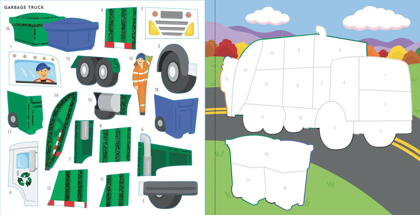 My First Color-By-Sticker Book - Cars, Trucks, & Trains - Ethan and Emily