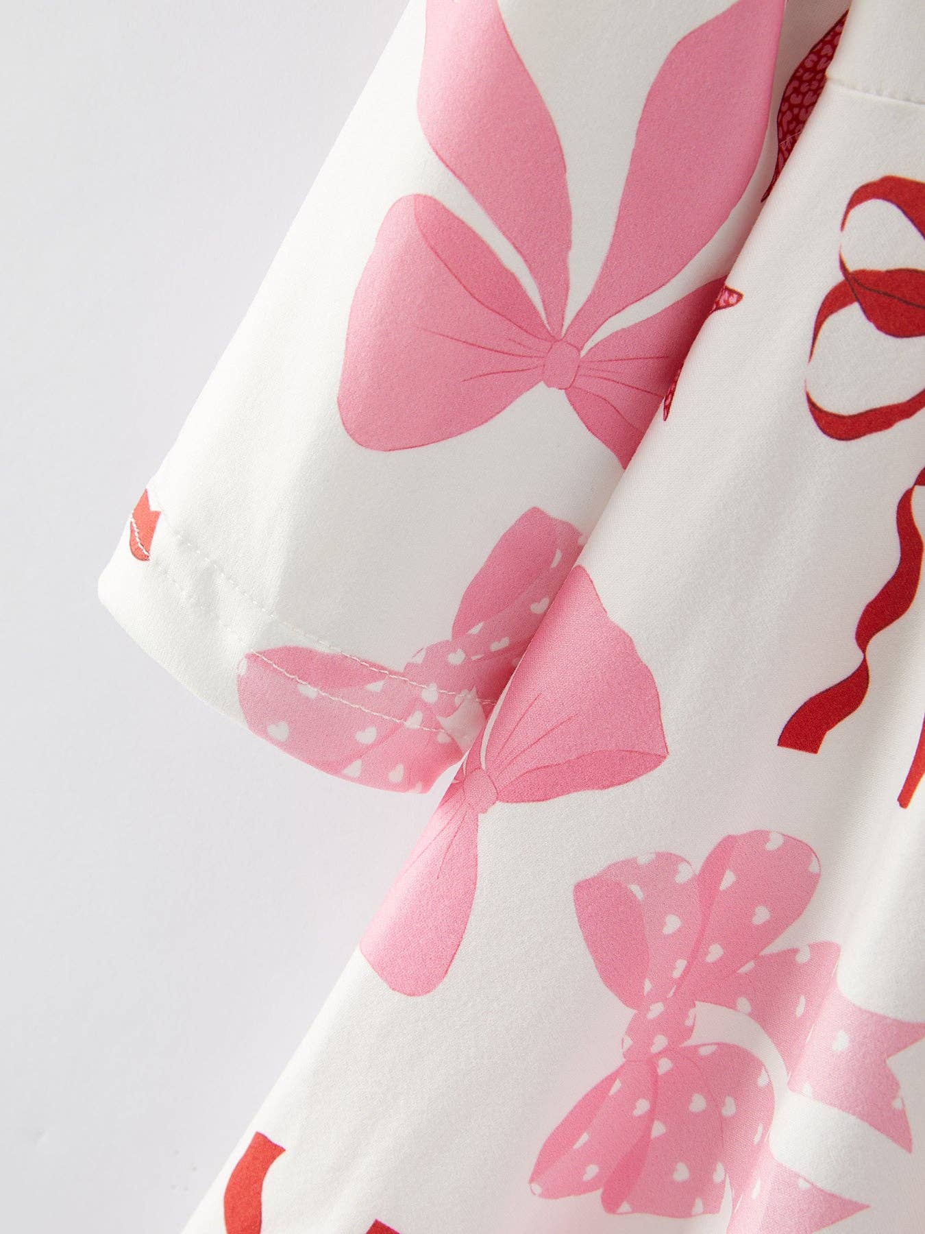 Spring and Summer Girls' Pink Bow Print Dress - Ethan and Emily