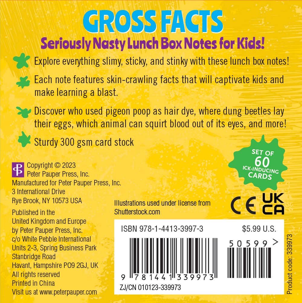 Gross Facts Lunch Box Notes for Kids! - Ethan and Emily