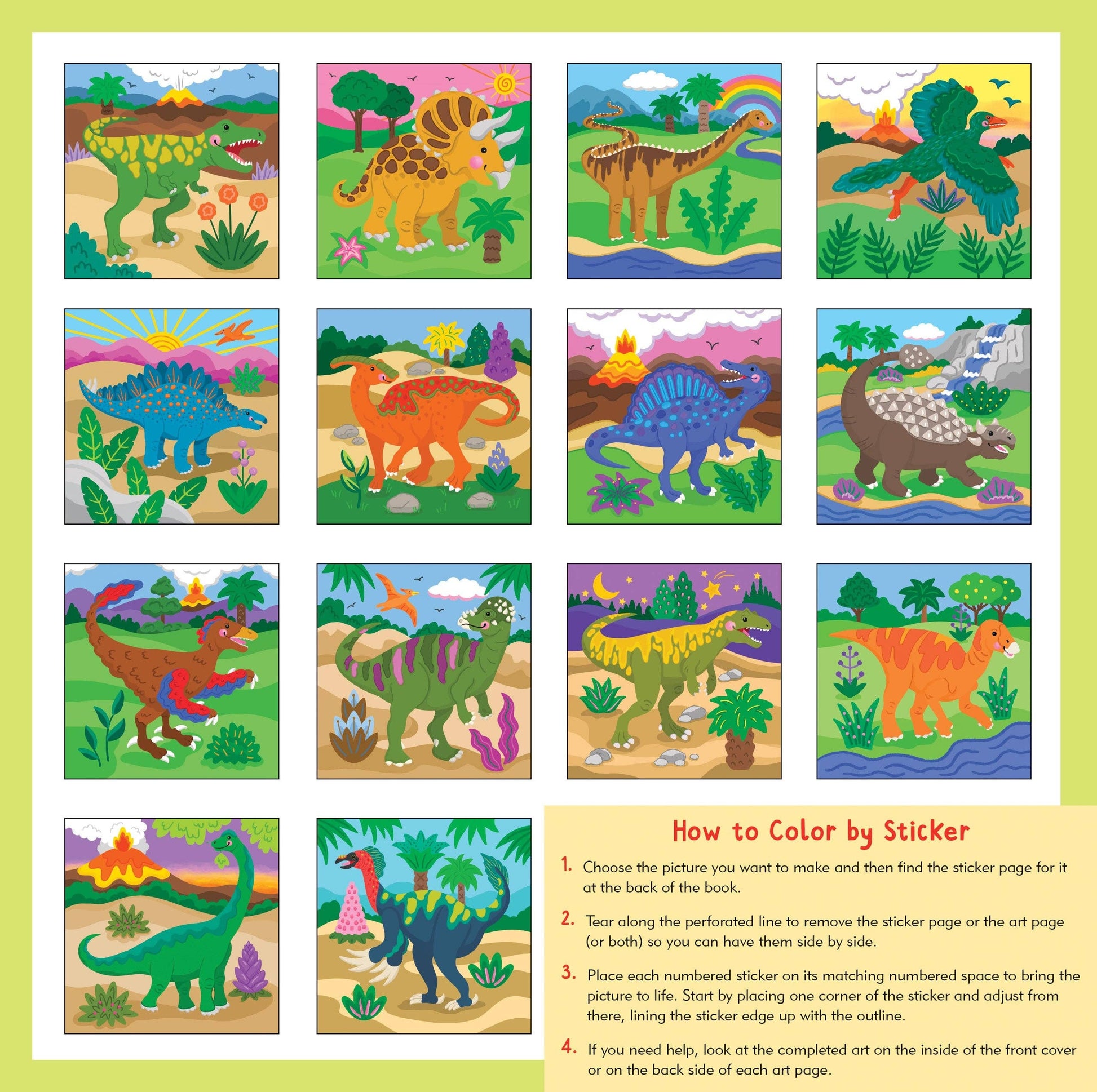 Dinosaurs First Color by Sticker Book - Ethan and Emily